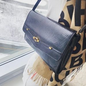 GUCCI lizard leather shoulder bag